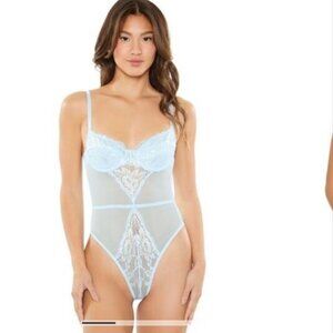 Floral Lace Mesh Lingerie Bodysuit size L